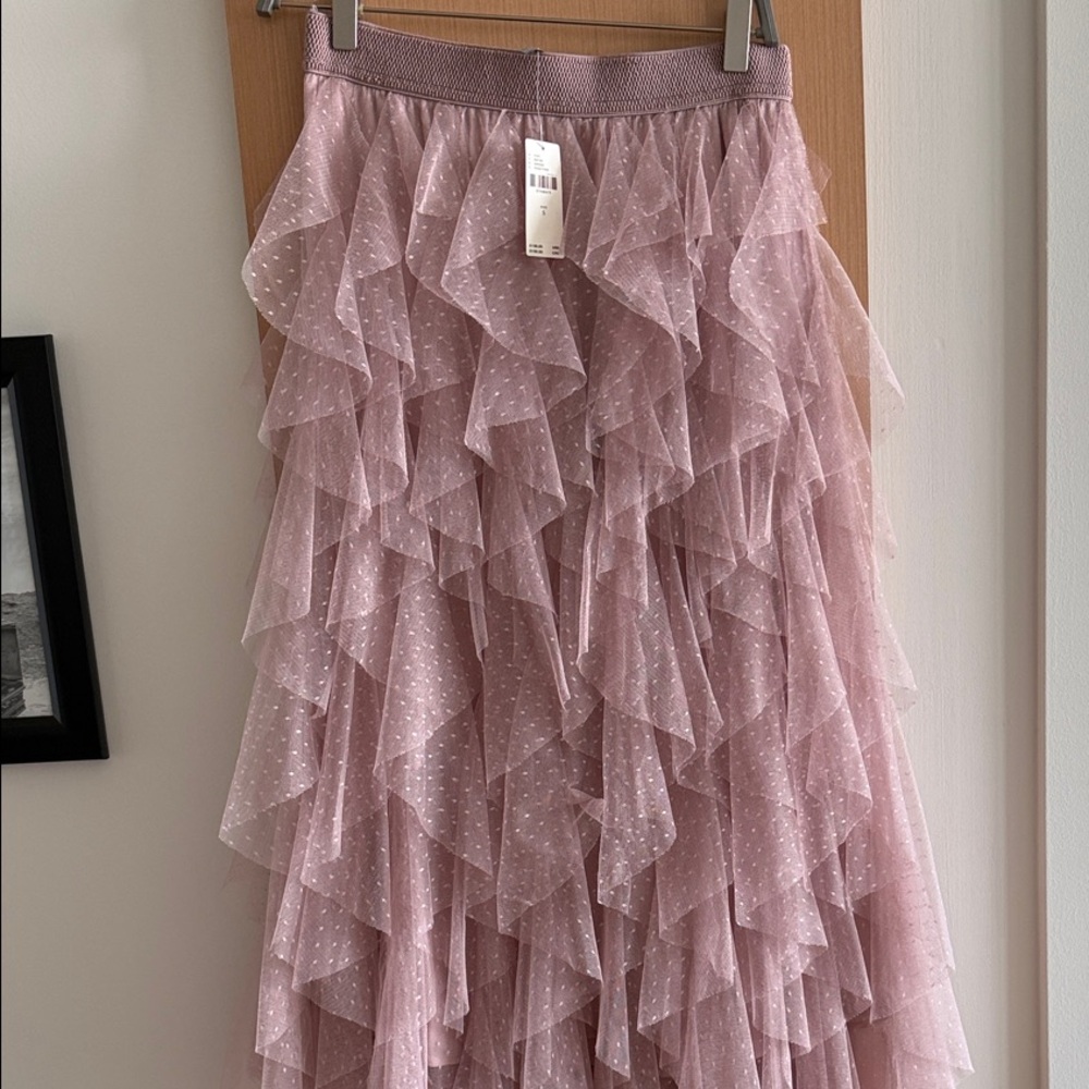 Elegant Pink Ruffled Skirt